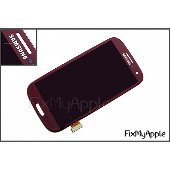 Samsung Galaxy S3 i9300 LCD Touch Screen Digitizer Assembly - Red OEM (With Adhesive)